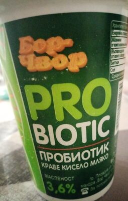 БОР ЧВОР - Кисело мляко Пробиотично 3.6 процента 400гр. /20../1000