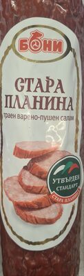 БОНИ - Охладени свински продукти - ТВП Колбаси - Траен салам Стара планина Е300 /шпек/12/