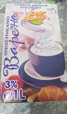 БОР ЧВОР - Прясно мляко УХТ Варено 3 процента 1 л. /12/60/