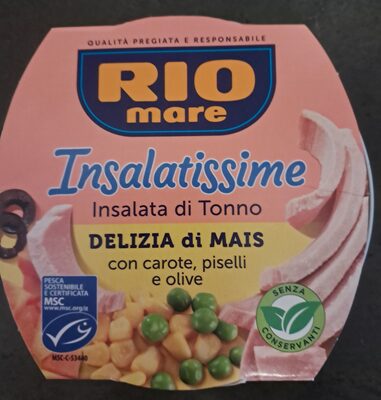 Консерви Rio Mare - Салати /Insalatissime/ с Риба тон - Царевична наслада с грах, морков и маслини 160 гр /36/