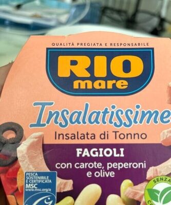 Консерви Rio Mare - Салати /Insalatissime/ с Риба тон - Бобена с морков, чушка и маслини 160 гр /36/